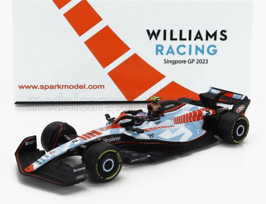 SPARK-MODEL - 1/64 - WILLIAMS - F1 FW45 TEAM WILLIAMS RACING GULF N 2 SINGAPORE GP 2023 LOGAN SARGEANT - LIGH BLUE