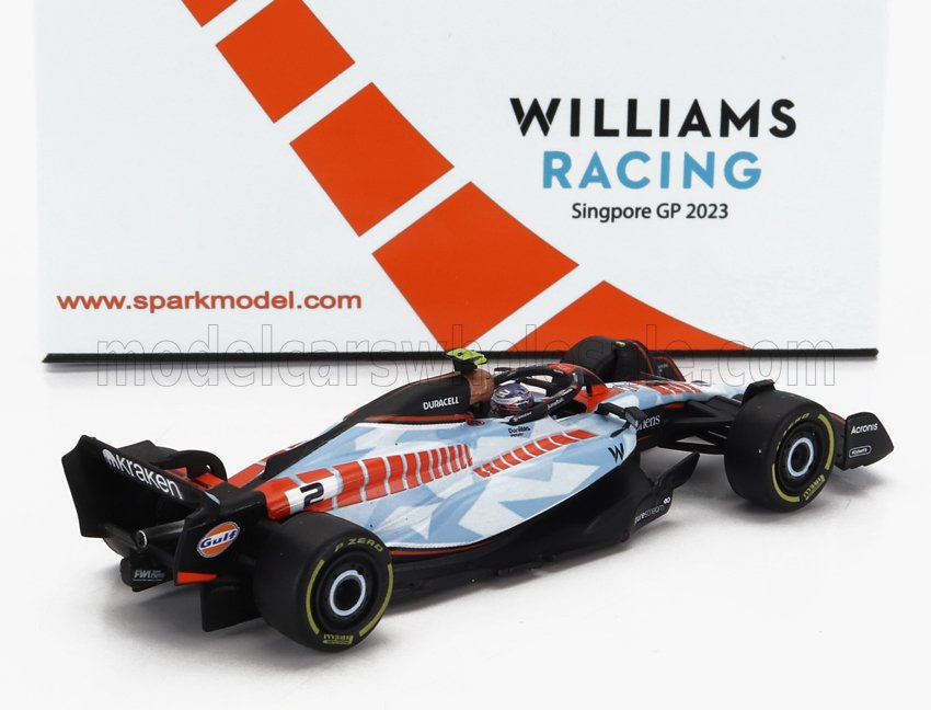 SPARK-MODEL - 1/64 - WILLIAMS - F1 FW45 TEAM WILLIAMS RACING GULF N 2 SINGAPORE GP 2023 LOGAN SARGEANT - LIGH BLUE