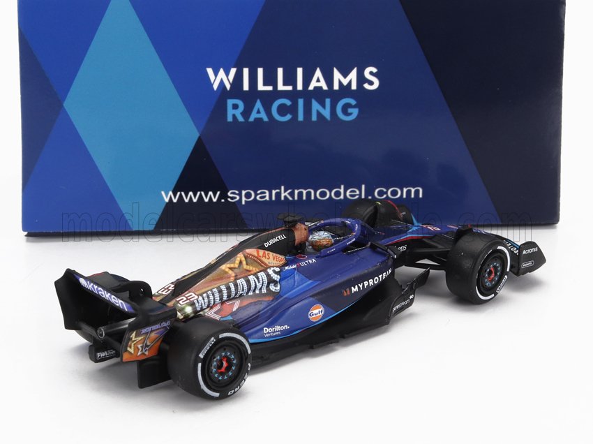 SPARK-MODEL - 1/64 - WILLIAMS - F1 FW45 TEAM WILLIAMS RACING GULF N 23 LAS VEGAS USA GP 2023 ALEXANDER ALBON - BLUE BLACK GOLD