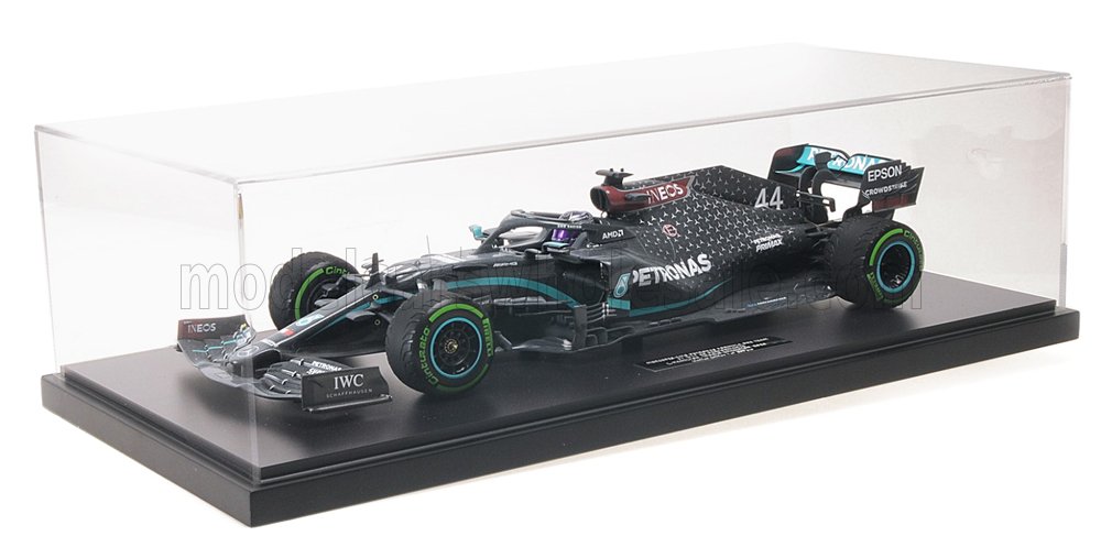 MINICHAMPS - MERCEDES GP - F1 W11 EQ PERFORMANCE TEAM AMG PETRONAS MOTORSPORT N 44 (WITH RAIN TYRES - 7 TIMES WORLD CHAMPION) WINNER TURKISH GP 2020 LEWIS HAMILTON - CON VETRINA - WITH SHOWCASE