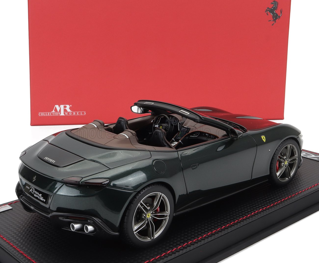 MR-MODELS - 1/18 - FERRARI - ROMA SPIDER OPEN 2020 - CON VETRINA - WITH SHOWCASE - VERDE ZELTWEG - GREEN MET