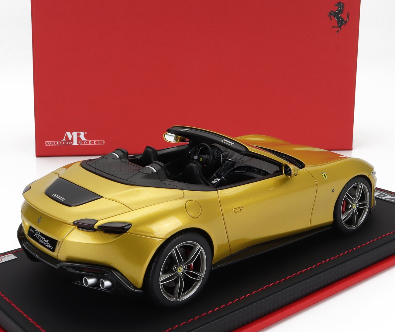 MR-MODELS - 1/18 - FERRARI - ROMA SPIDER OPEN 2020 - CON VETRINA - WITH SHOWCASE - GIALLO MONTECARLO - YELLOW MET