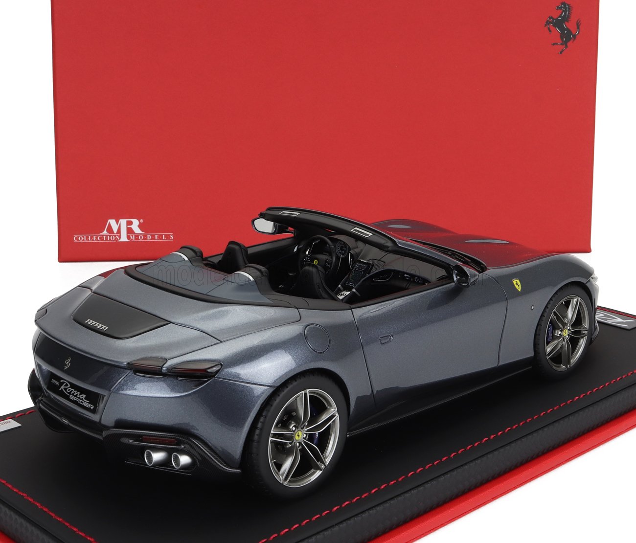 MR-MODELS - 1/18 - FERRARI - ROMA SPIDER OPEN 2020 - CON VETRINA - WITH SHOWCASE - BLU ROMA - BLUE GREY MET