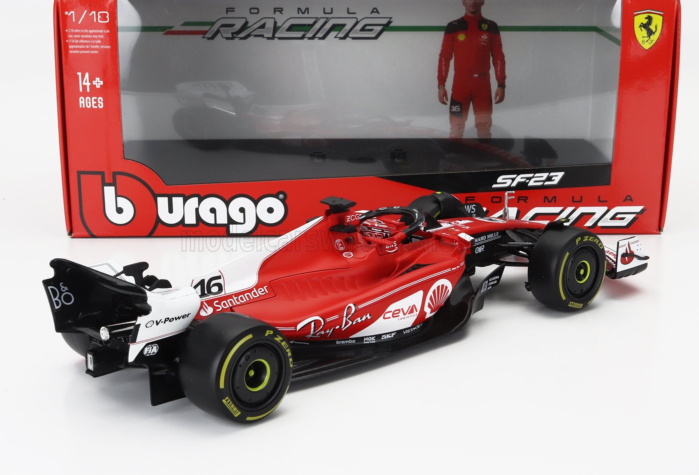 BURAGO - 1/18 FERRARI - F1 SF-23 TEAM SCUDERIA FERRARI N 16 LAS VEGAS USA GP 2023 CHARLES LECLERC