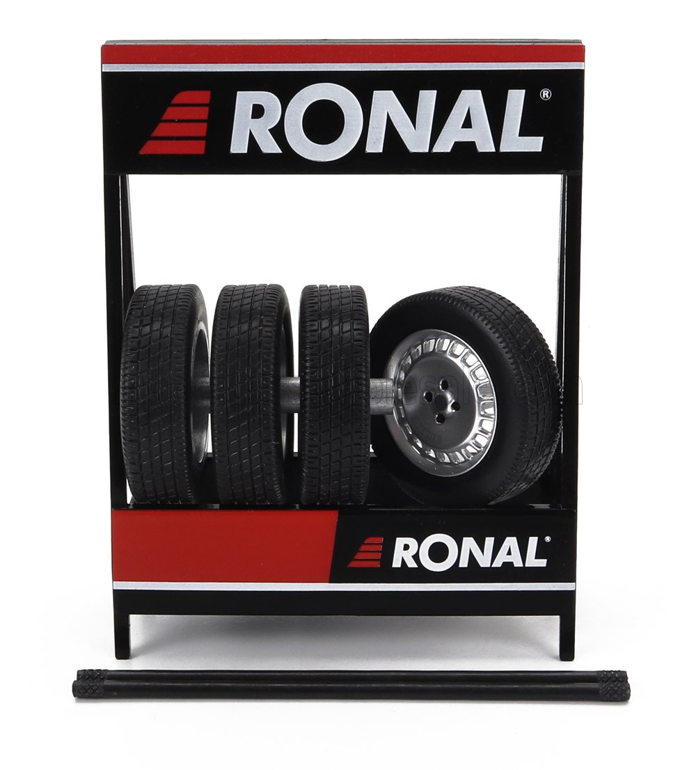 IXO-MODELS - ACCESSORIES - CAVALLETTO SUPPORTO 4X PNEUMATICI RONAL - METAL RACK WITH 4X TYRES