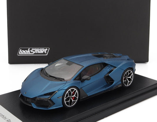 LOOKSMART - 1/43 - LAMBORGHINI - REVUELTO HYBRID 2023 - THE FIRST HPEV HIGH PERFORMANCE ELECTRIFIED VEHICLE - BLU MEHIT - MATT BLUE