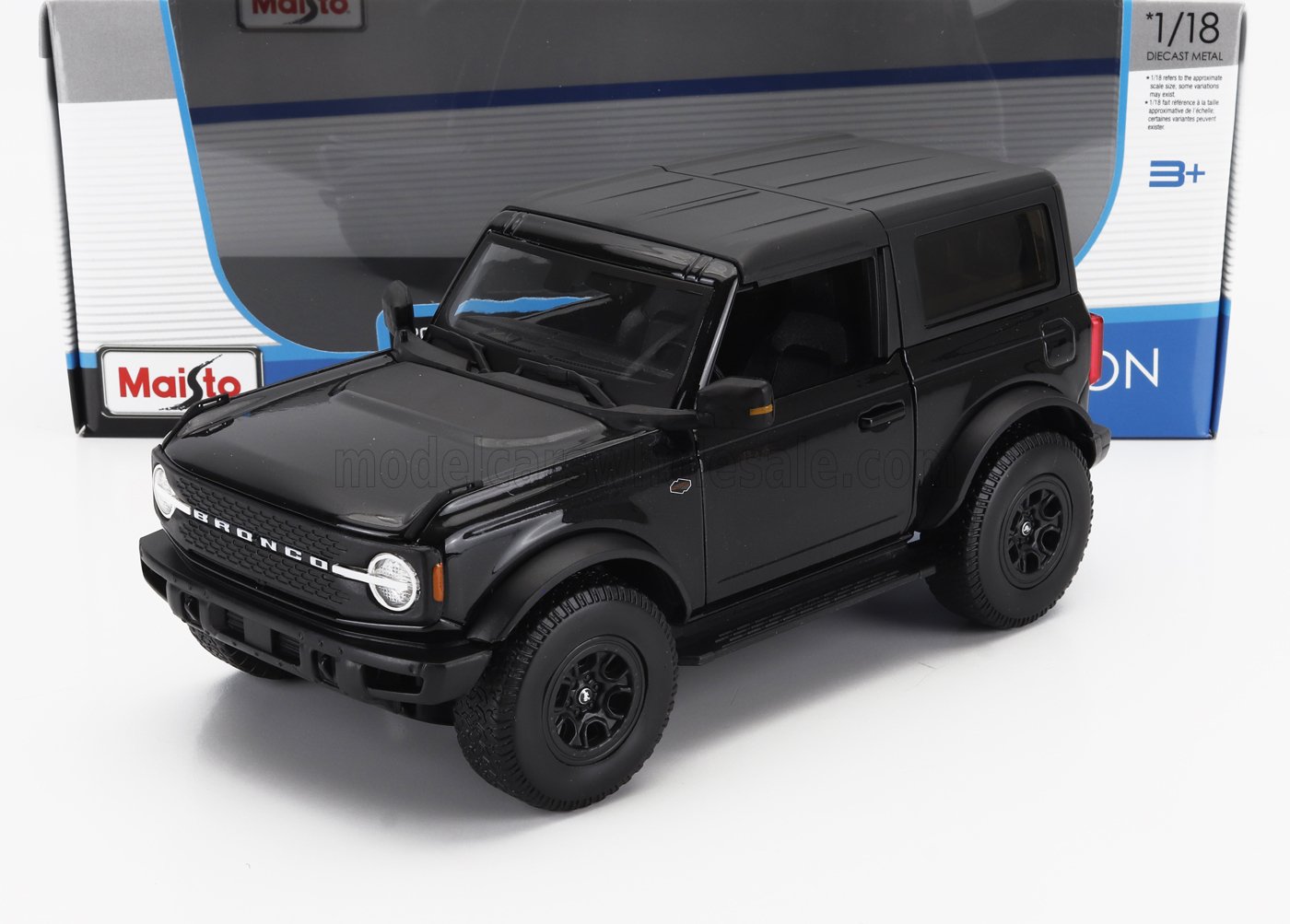 MAISTO - 1/18 - FORD USA - BRONCO WILDTRACK 2021 - MATT BLACK