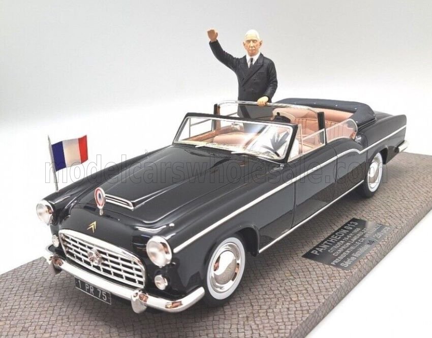 PANTHEON - CITROEN - 15-6 LANDAULET CHAPRON CABRIOLET PRESIDENTIELLE 1955 - PERSONAL CAR  WITH CHARLES DE GAULLE AND DRIVER FIGURES