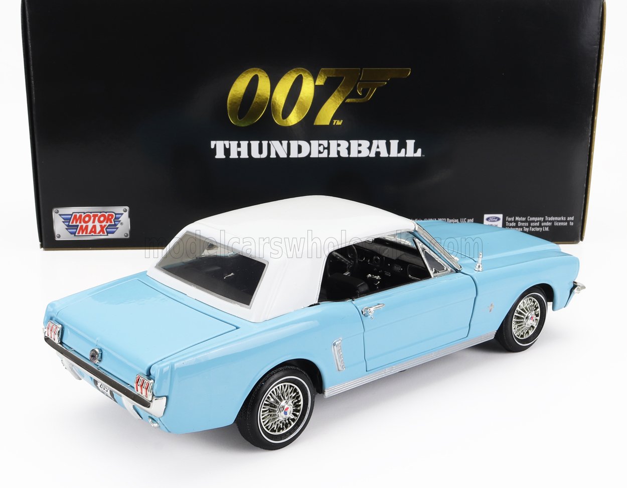 MOTOR-MAX - FORD USA - MUSTANG CONVERTIBLE SPIDER 1967 - 007 JAMES BOND - THUNDERBALL - OPERAZIONE TUONO