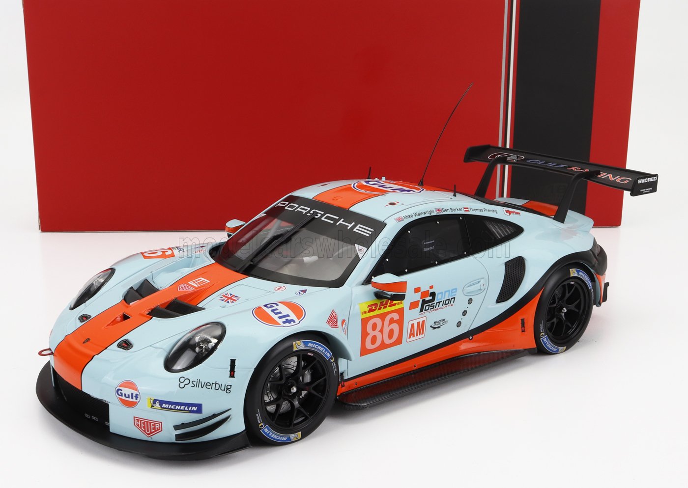 IXO-MODELS - PORSCHE - 911 991 RSR 4.0L TEAM GULF RACING N 86 WEC LMGTE SEBRING 2019 MICHAEL WAINWRIGHT - BEN BARKER - THOMAS PREINING