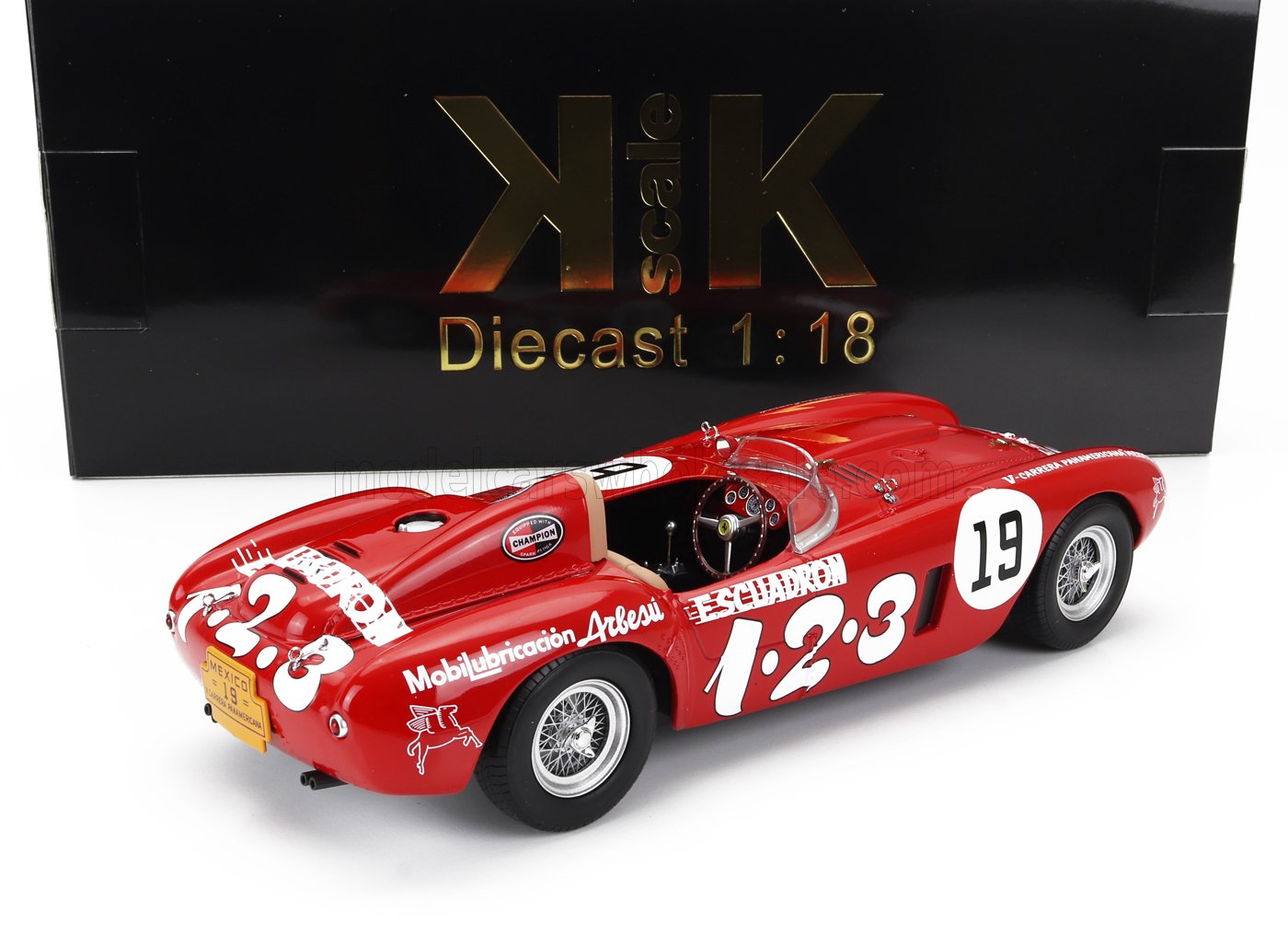 KK-SCALE - FERRARI - 375 PLUS 5.0L V12 SPIDER ESCUADRON 1.2.3 N 19 WINNER V CARRERA PANAMERICANA 1954 UMBERTO MAGLIOLI