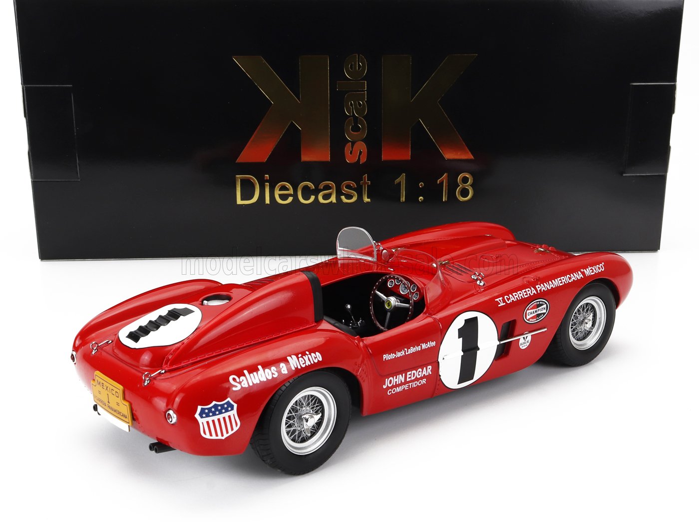 KK-SCALE - FERRARI - 375 PLUS 5.0L V12 SPIDER N 1 V CARRERA PANAMERICANA 1954 JACK McAFEE - FORD ROBINSON