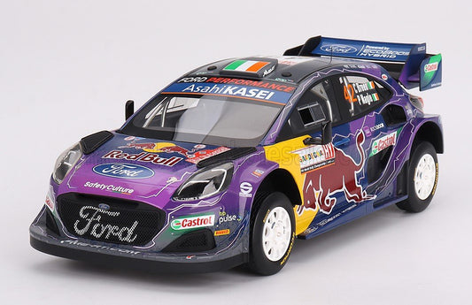 TRUESCALE - 1/18 - FORD ENGLAND - PUMA RALLY1 RED BULL TEAM M-SPORT FORD WRT N 42 5th RALLY ACROPOLIS 2022 CRAIG BREEN - PAUL NAGLE - PURPLE YELLOW BLACK