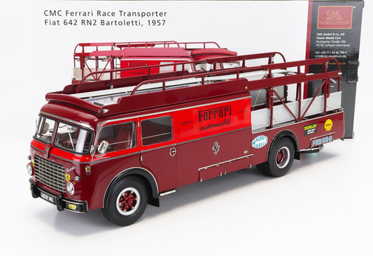 CMC - 1/18 - FIAT - 642RN2 TRUCK BARTOLETTI F1 FERRARI CAR TRANSPORTER 1957 - RED