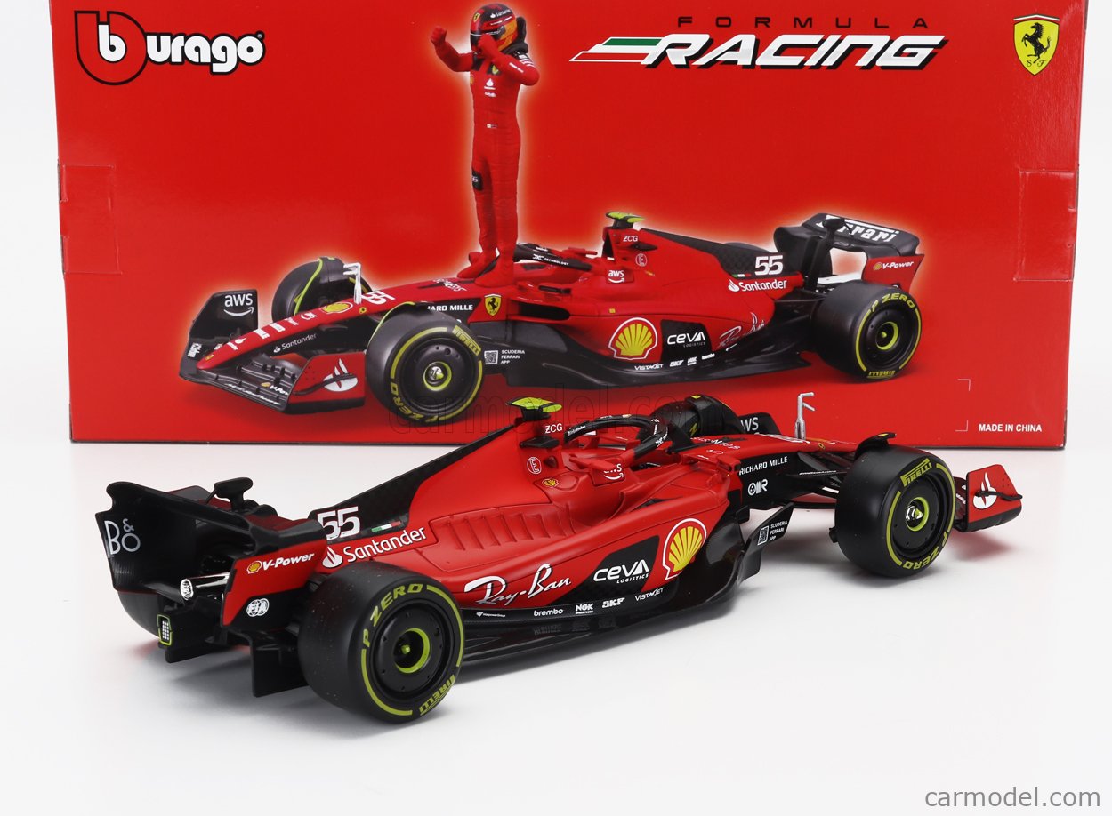 BURAGO - 1/24 - FERRARI - F1 SF-23 TEAM SCUDERIA FERRARI N 16 SEASON 2023 CHARLES LECLERC - RED