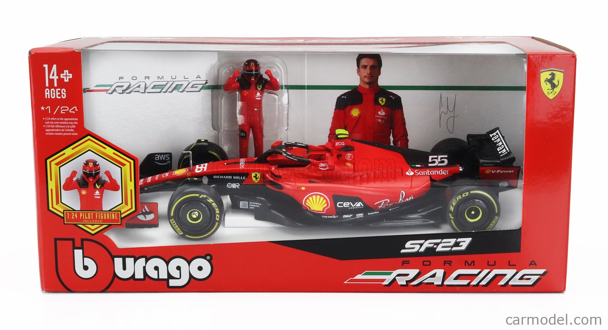 BURAGO - 1/24 - FERRARI - F1 SF-23 TEAM SCUDERIA FERRARI N 16 SEASON 2023 CHARLES LECLERC - RED