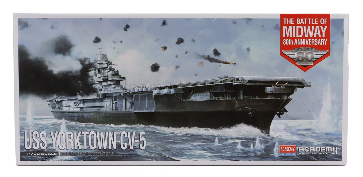 ACADEMY - SHIP - USS YORKTOWN CV-5 BOAT PORTAEREI AIRCRAFT CARRIER THE BATTLE OF MIDWAY 1942