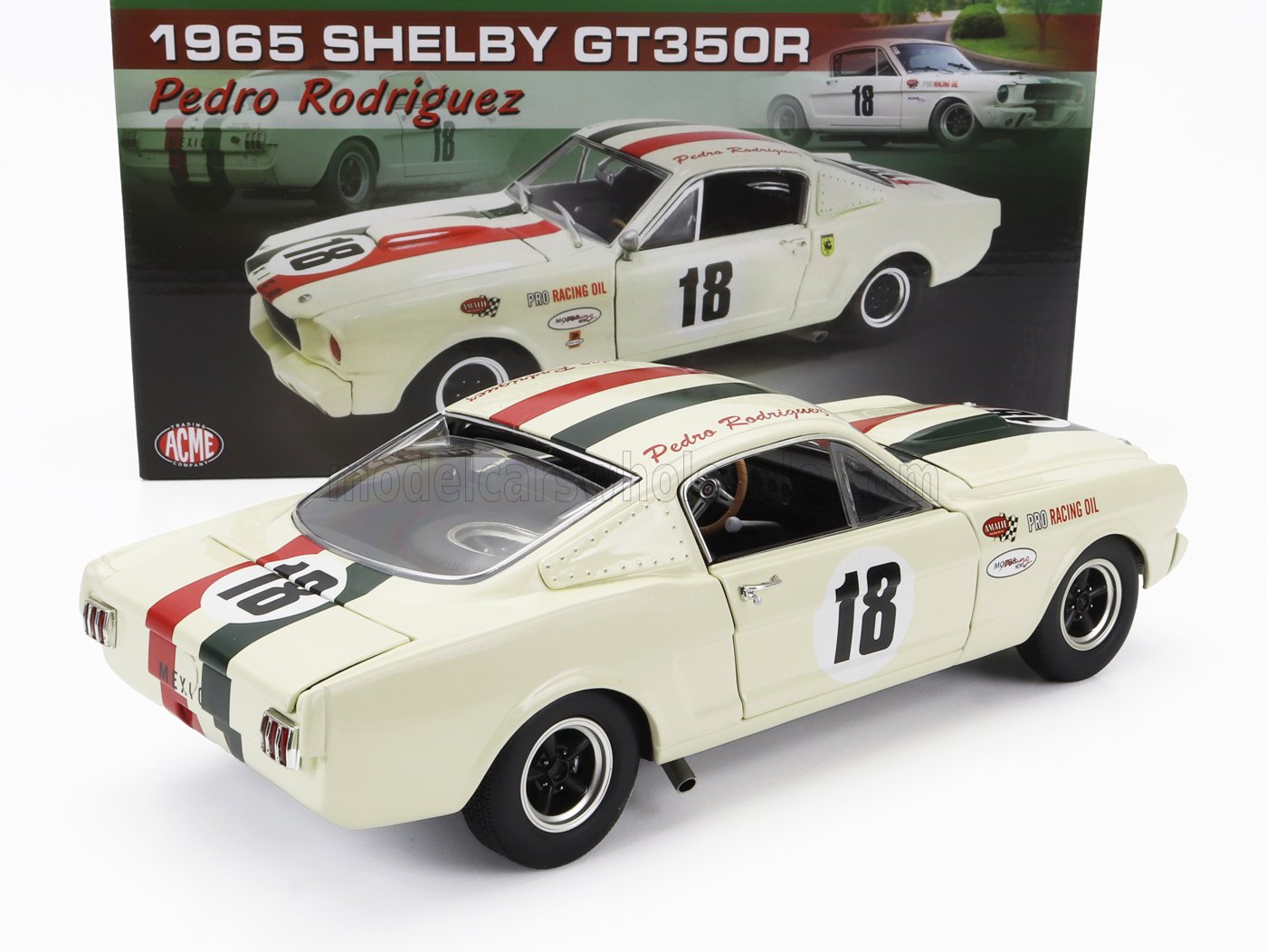 ACME-MODELS - FORD USA - MUSTANG SHELBY GT350R TEAM PRO RACING OIL N 18 RACING 1965