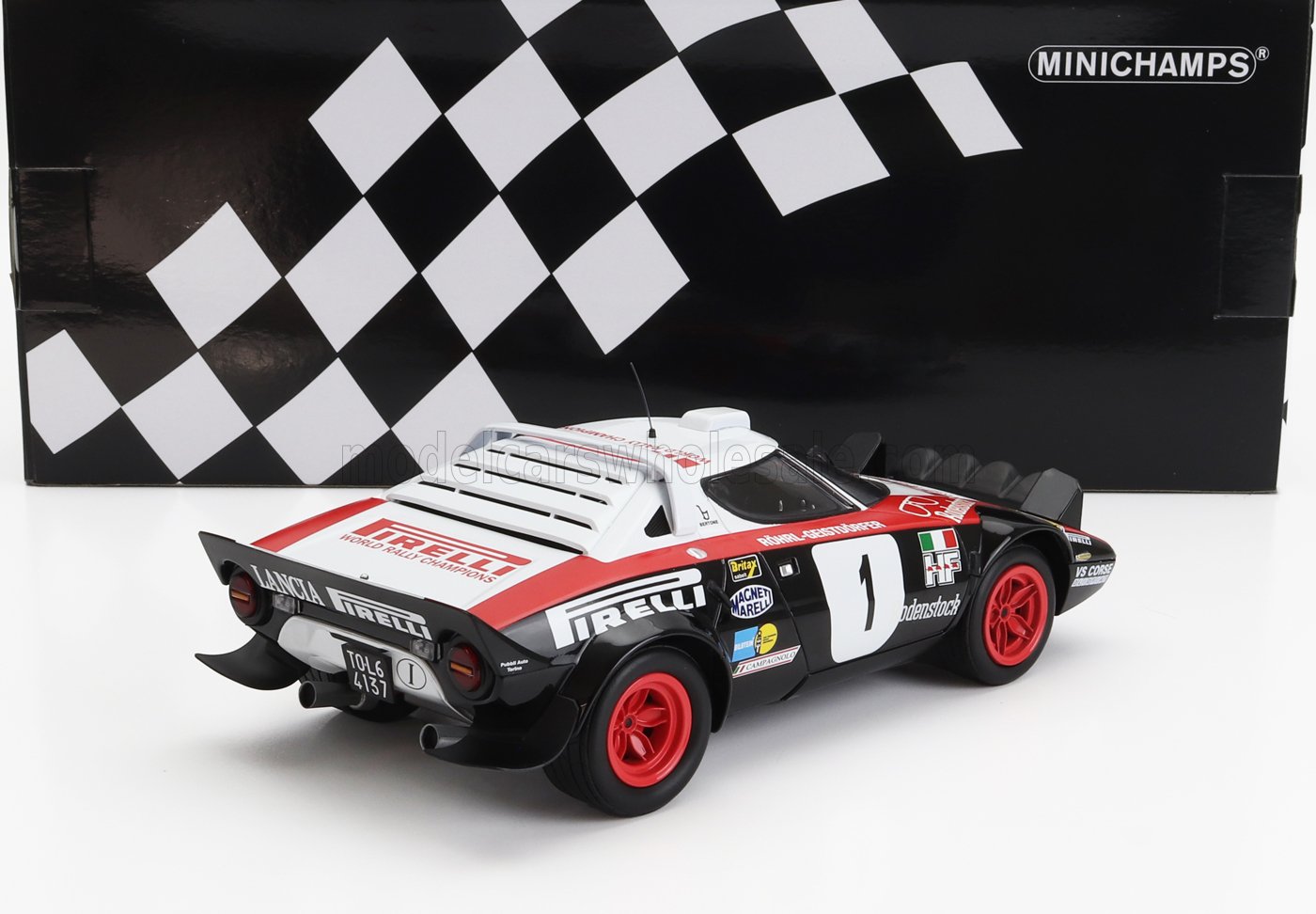 MINICHAMPS - LANCIA - STRATOS HF PIRELLI (night version) N 1 WINNER RALLY DYNAVIT SAARLAND 1978 WALTER ROHRL - CHRISTIAN GEISTDORFER