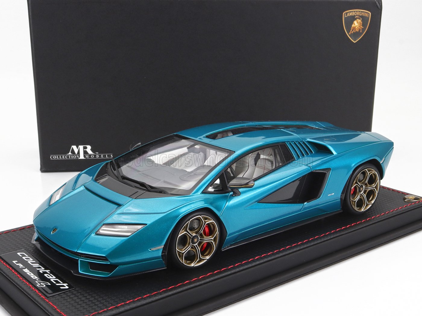 MR-MODELS - 1/18 - LAMBORGHINI - COUNTACH LPi 800-4 2021 - CON VETRINA - WITH SHOWCASE - BLU URANUS - LIGHT BLUE