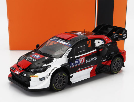 IXO-MODELS - 1/18 - TOYOTA - YARIS GR HYBRID RALLY1 TEAM TOYOTA GAZOO RACING WRT N 97 5th RALLY FINLAND 2023 JARI MATTI LATVALA - JUHO HANNINEN - WHITE RED BLACK