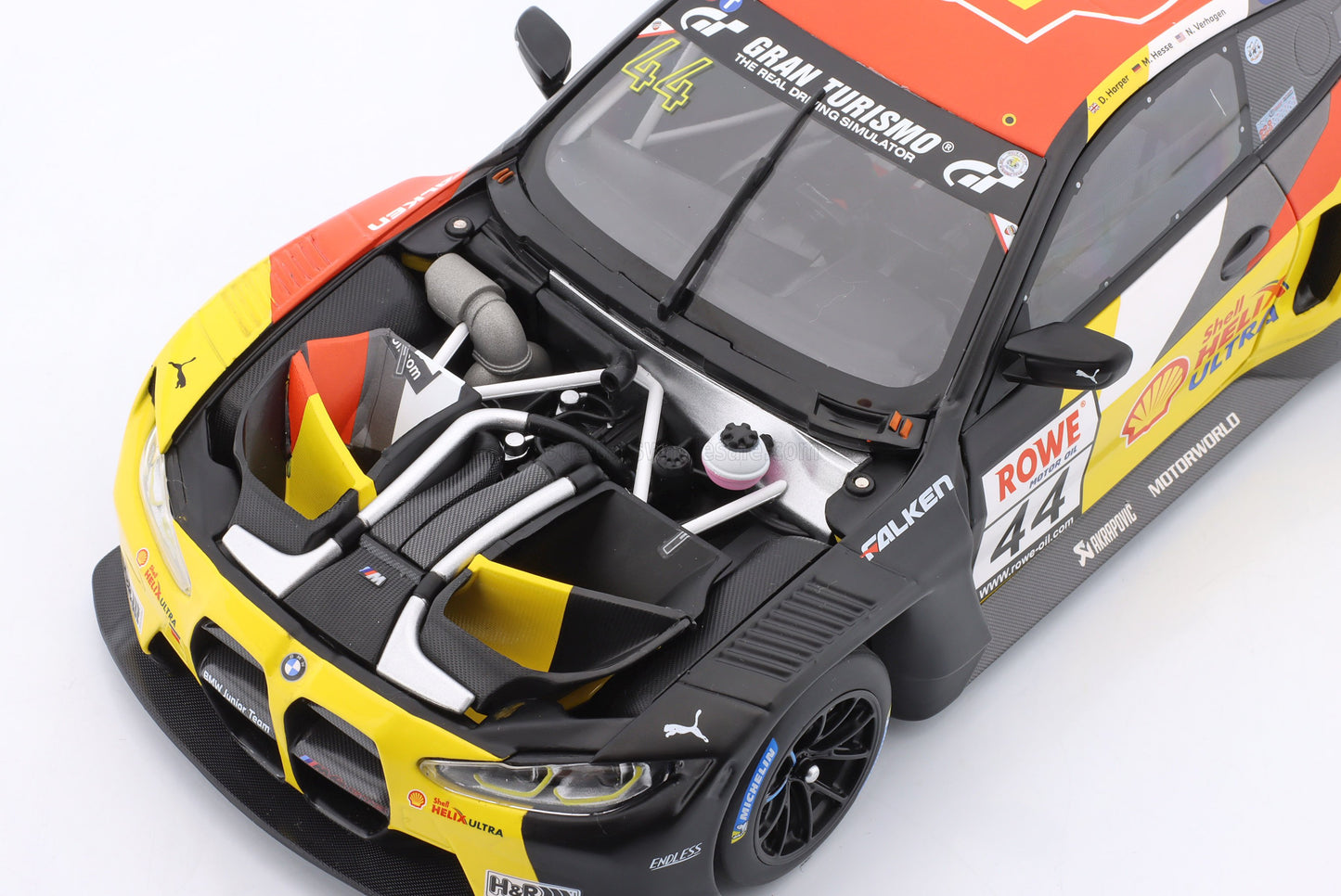 MINICHAMPS - 1/18 - BMW - 4-SERIES M4 GT3 TEAM BMW JUNIOR N 44 WINNER NLS 3 NURBURGRING ADAC RUNDSTRECKEN TROPHY 2023 DAN HARPER - MAX HESSE - NEIL VERHAGEN - YELLOW RED BLACK