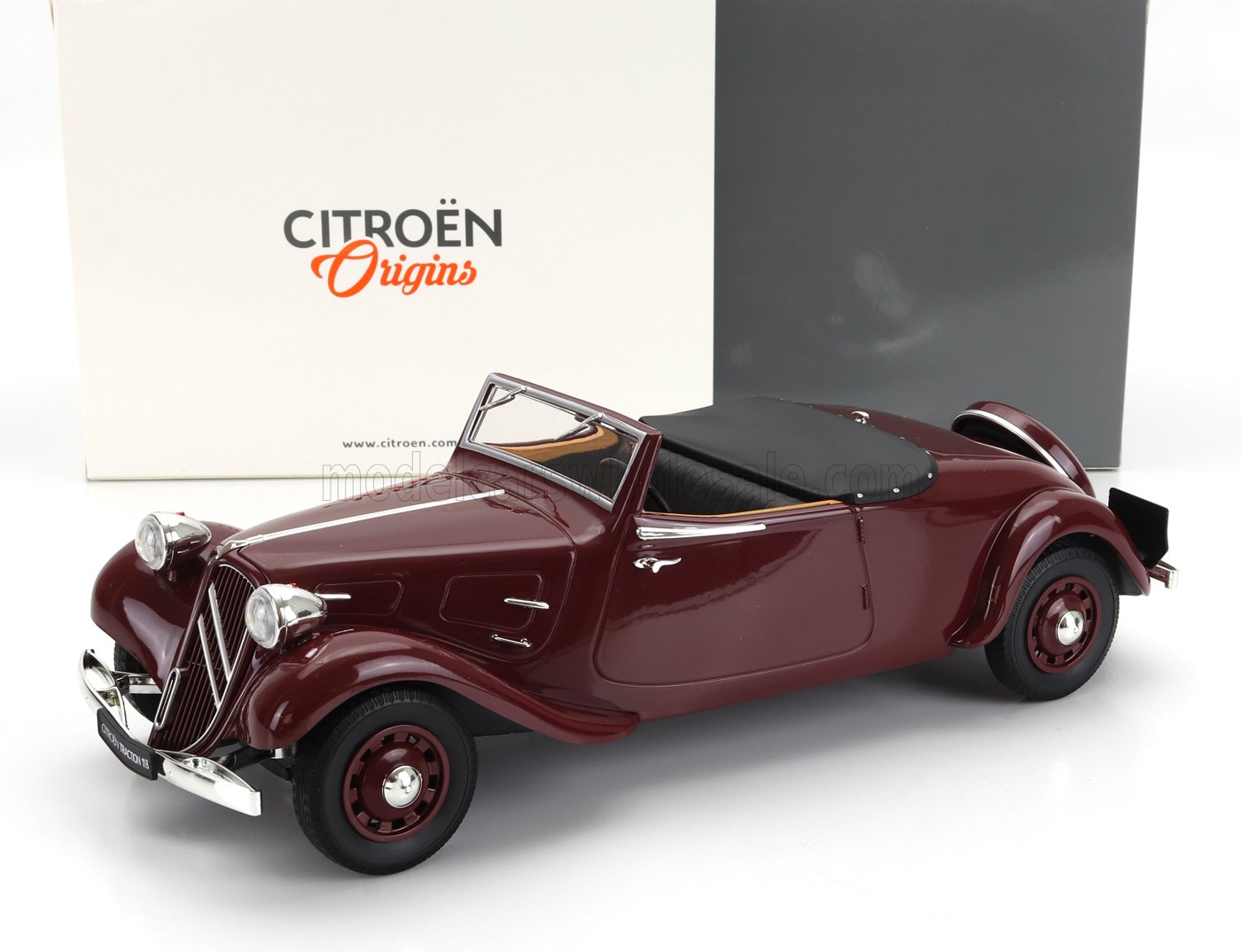 NOREV - 1/18 - CITROEN - TRACTION AVANT CABRIOLET OPEN 1939 - BORDEAUX