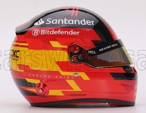 MINI HELMET - 1/2 - BELL HELMET - CASCO HELMET F1 CARLOS SAINZ TEAM FERRARI 2024 - RED BLACK YELLOW