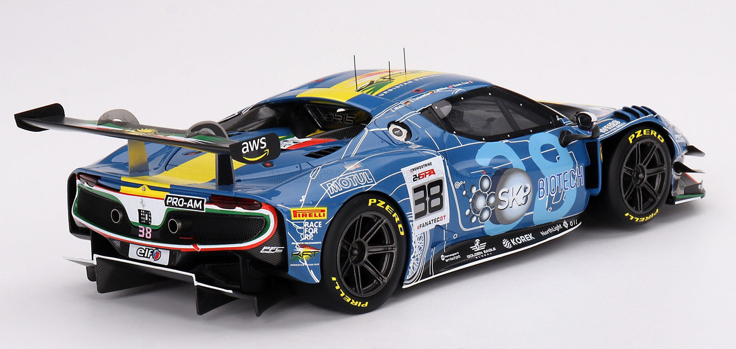 BBR-MODELS - 1/18 - FERRARI - 296 GT3 3.0L TWIN TURBO V6 TEAM ST RACING N 38 24h SPA 2023 JON MILLER - SAMANTHA TAN - ISAAC TUTUMLU - LEONARD WEISS - BLUE YELLOW