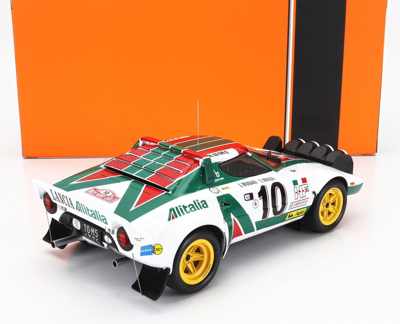 IXO-MODELS - 1/18 - LANCIA - STRATOS HF TEAM ALITALIA (night version) N 10 WINNER RALLY MONTECARLO 1976 SANDRO MUNARI - SILVIO MAIGA - WHITE GREEN RED