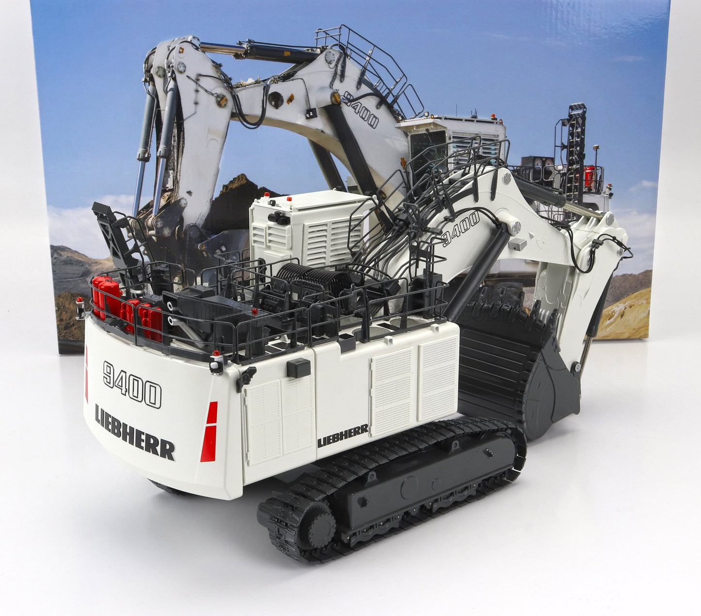 NZG - 1/50 - LIEBHERR - R9400 ESCAVATORE CINGOLATO CAVA MINERARIA - MINING EXCAVATOR - WHITE BLACK