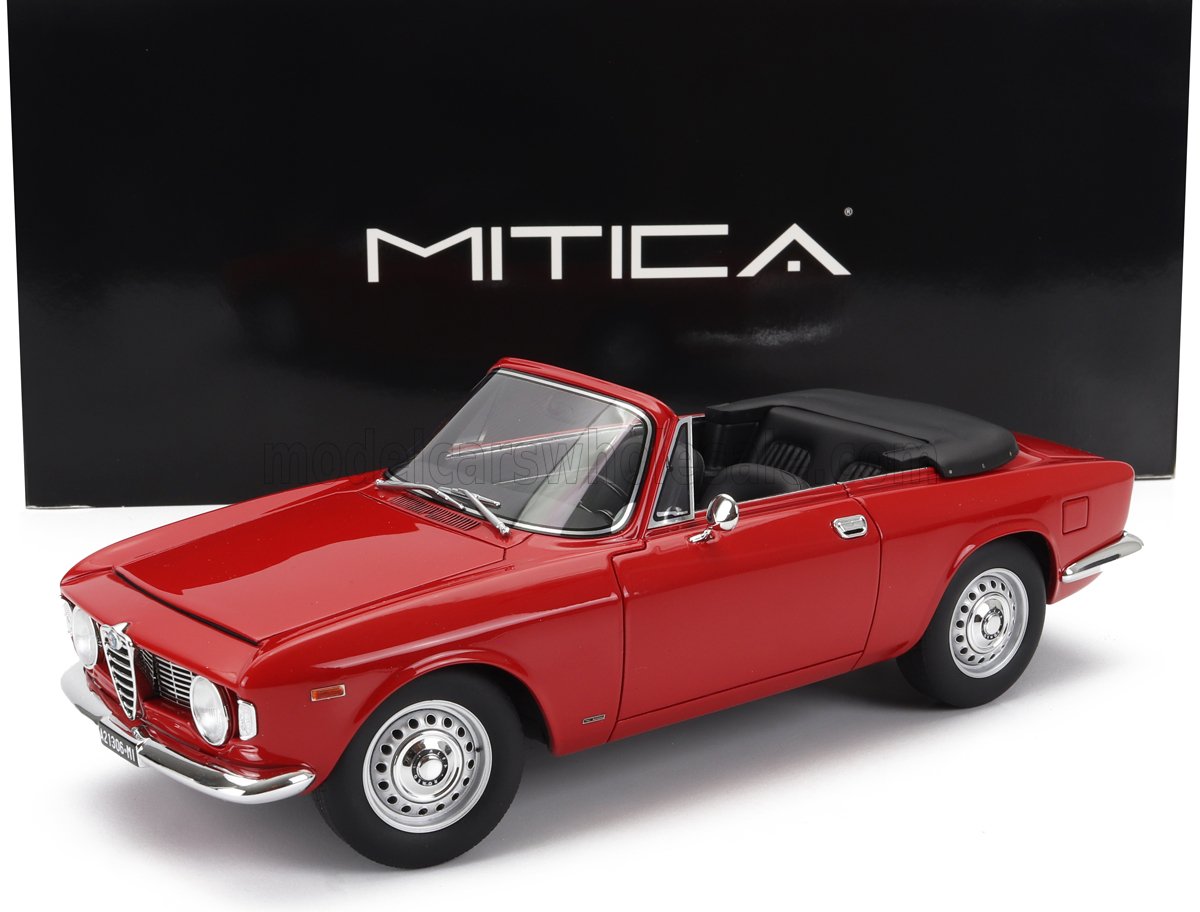 MITICA - 1/18 - ALFA ROMEO - GIULIA 1600 GTC CABRIOLET OPEN 1964 – INTERIOR BLACK - ROSSO ALFA - RED