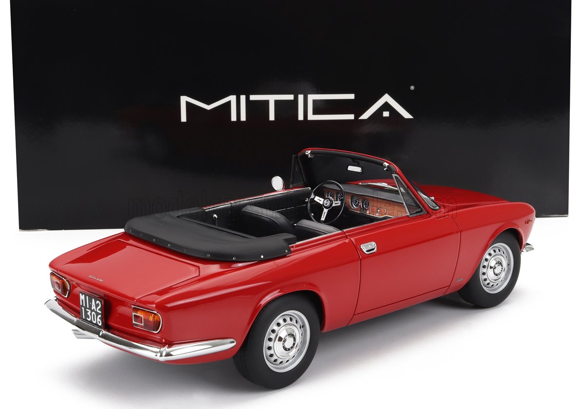 MITICA - 1/18 - ALFA ROMEO - GIULIA 1600 GTC CABRIOLET OPEN 1964 – INTERIOR BLACK - ROSSO ALFA - RED