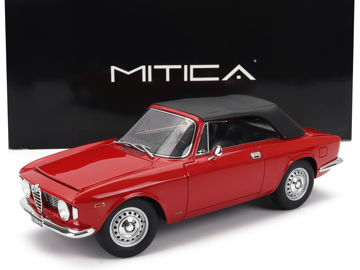 MITICA - 1/18 - ALFA ROMEO - GIULIA 1600 GTC CABRIOLET CLOSED 1964 – INTERIOR BLACK - ROSSO ALFA - RED