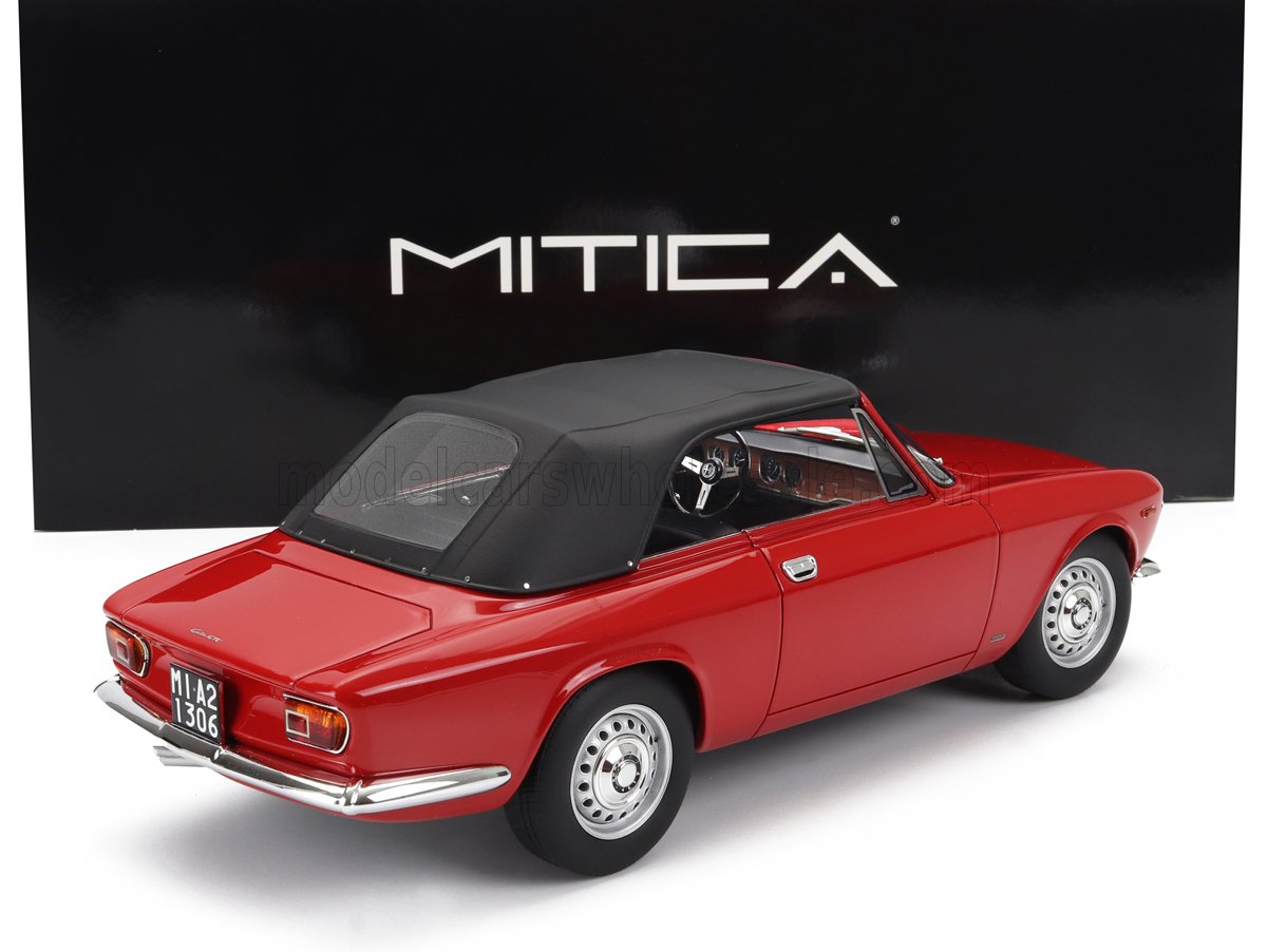 MITICA - 1/18 - ALFA ROMEO - GIULIA 1600 GTC CABRIOLET CLOSED 1964 – INTERIOR BLACK - ROSSO ALFA - RED