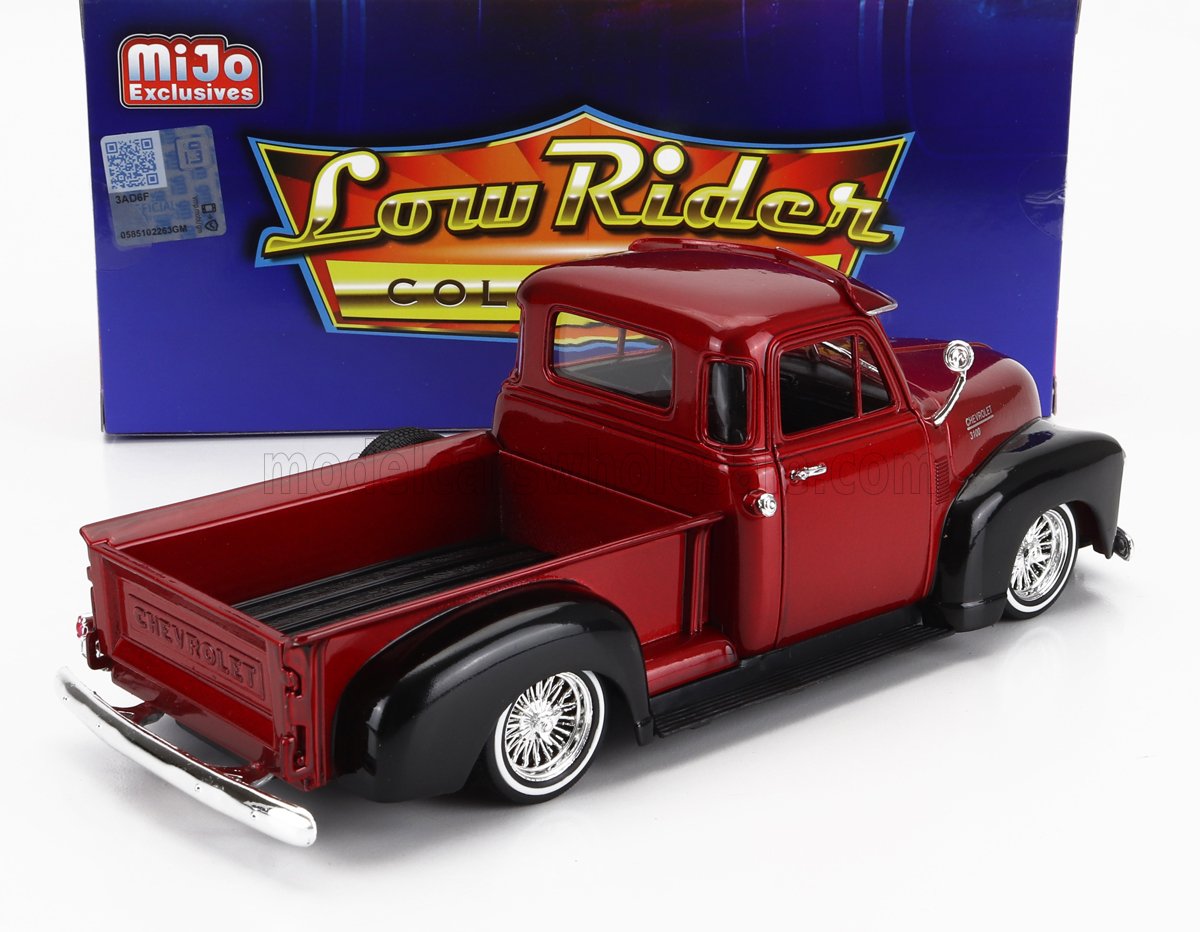 WELLY - 1/24 - CHEVROLET - 3100 PICK-UP LOW RIDER 1953 - RED MET BLACK