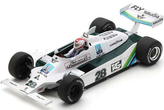 SPARK-MODEL - 1/18 - WILLIAMS - F1 FW07 FORD N 28 WINNER BRITISH GP 1979 CLAY REAZZONI - WHITE GREEN