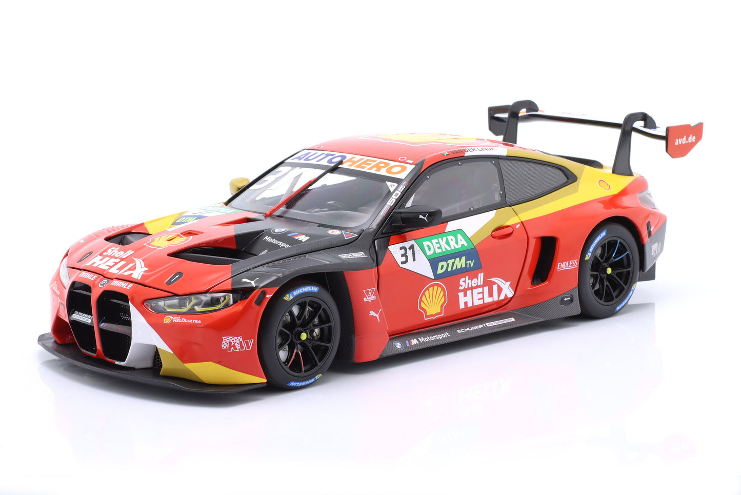 MINICHAMPS - 1/18 - BMW - 4-SERIES M4 GT3 TEAM SCHUBERT MOTORSPORT N 31 WINNER DTM HOCKENHEIM 2022 SHELDON VAN DER LINDE - RED BLACK YELLOW