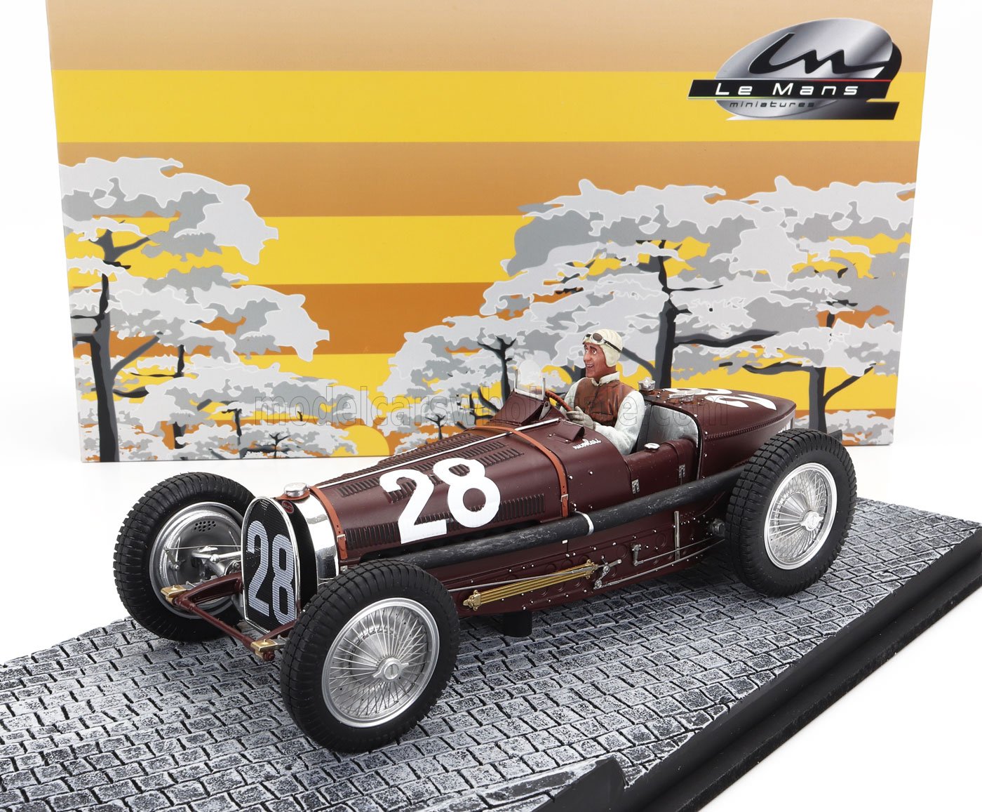 LE MANS MINIATURES - 1/18 - BUGATTI - F1 TYPE 59 N 28 MONACO GP 1934 TAZIO NUVOLARI - BORDEAUX