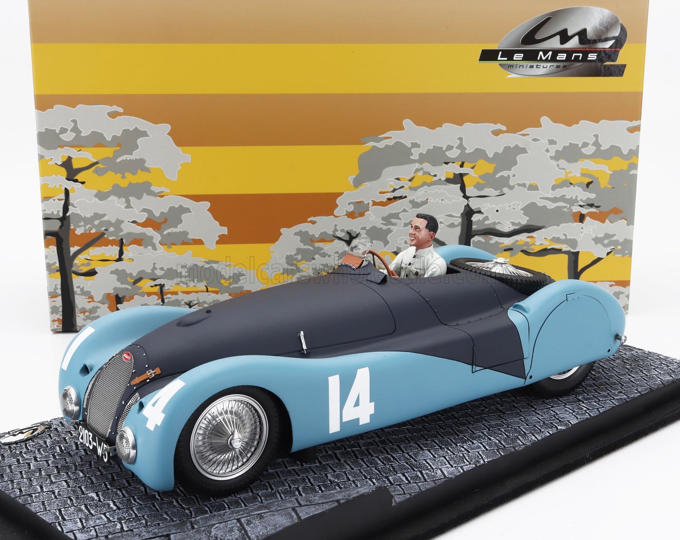 LE MANS MINIATURES - 1/18 - BUGATTI - F1 TYPE 57S 45 N 14 A.C.F. GP 1937 JEAN BUGATTI - 2 TONE MATT BLUE