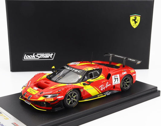 LOOKSMART - 1/43 - FERRARI - 296 GT3 3.0L TWIN TURBO V6 TEAM AF CORSE FRANCORCHAMPS MOTORTS N 71 24h SPA 2023 ANTONIO FUOCO - DAVIDE RIGON - DANIEL SERRA - RED YELLOW