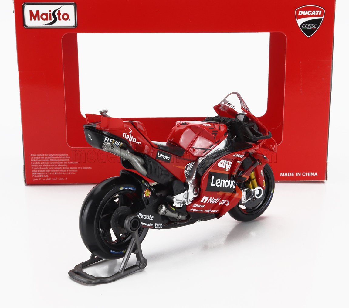 MAISTO - 1/18 - DUCATI - DESMOSEDICI GP23 TEAM LENOVO N 1 WORLD CHAMPION MOTOGP SEASON 2023 FRANCESCO BAGNAIA - RED