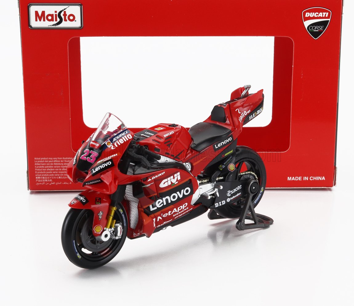 MAISTO - 1/18 - DUCATI - DESMOSEDICI GP23 TEAM LENOVO N 23 MOTOGP SEASON 2023 ENEA BASTIANINI - RED