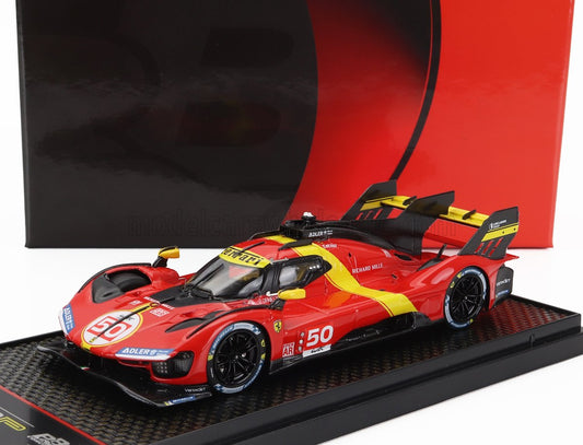 BBR-MODELS - 1/43 - FERRARI - 499P 3.0L TURBO V6 TEAM FERRARI AF CORSE N 50 LAUNCH EDITION 2022 - RED YELLOW BLACK