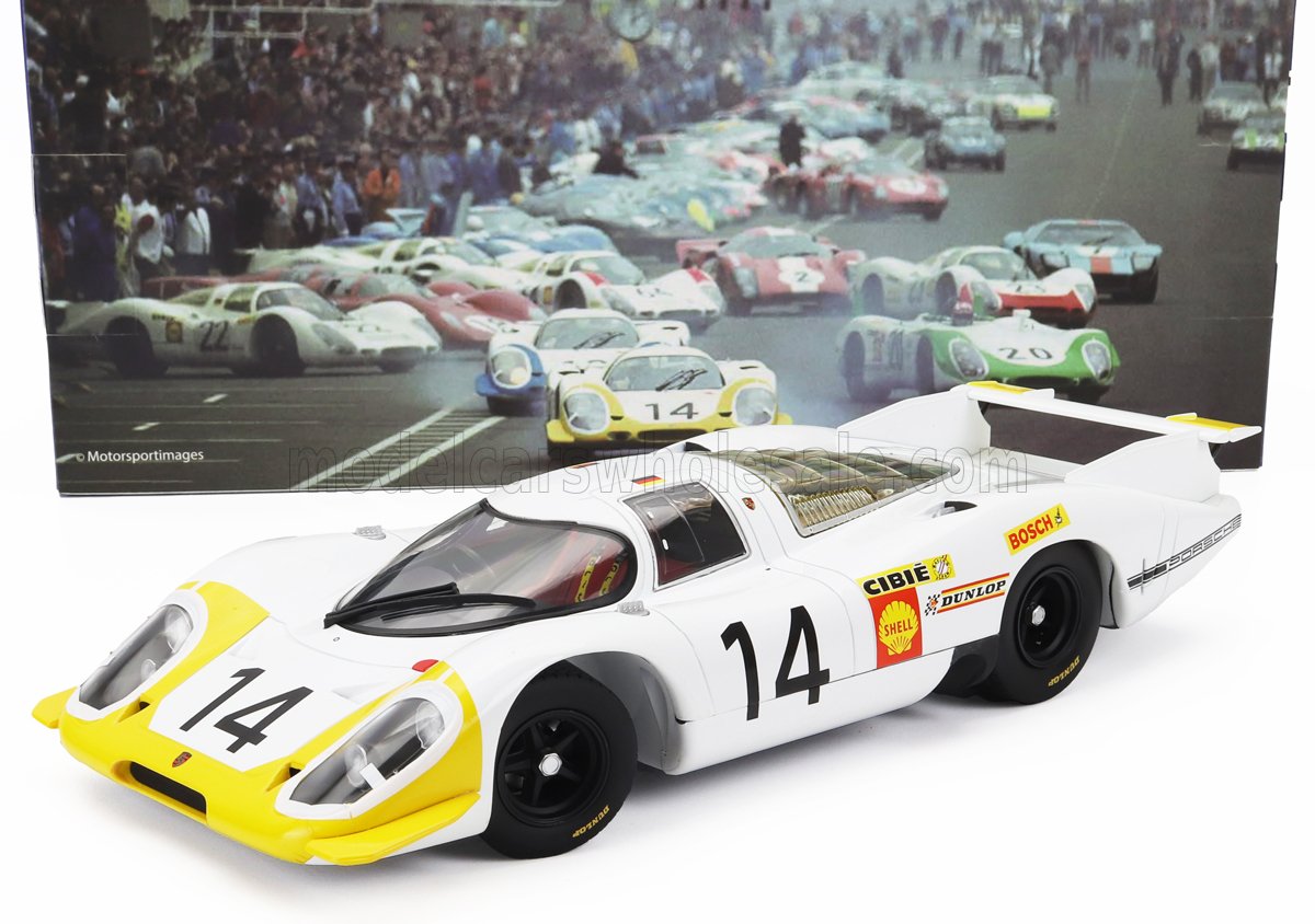 WERK83 - 1/18 - PORSCHE - 917LH 4.5L TEAM PORSCHE SYSTEM ENGENEERING N 14 24h LE MANS 1969 ROLF STOMMELEN - KURT AHRENS Jr. - WHITE YELLOW