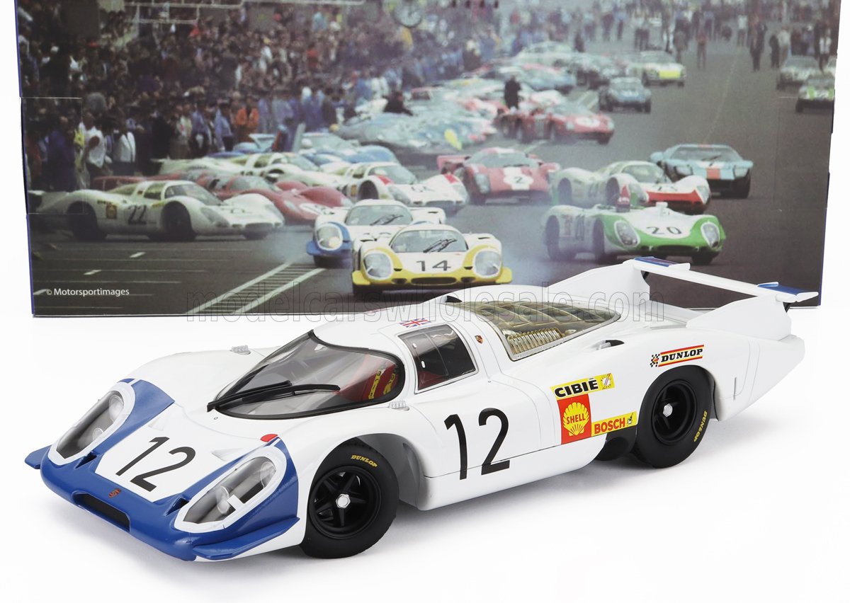 WERK83 - 1/18 - PORSCHE - 917LH 4.5L TEAM PORSCHE SYSTEM ENGENEERING N 12 24h LE MANS 1969 VIC ELFORD - RICHARD ATTWOOD - WHITE BLUE