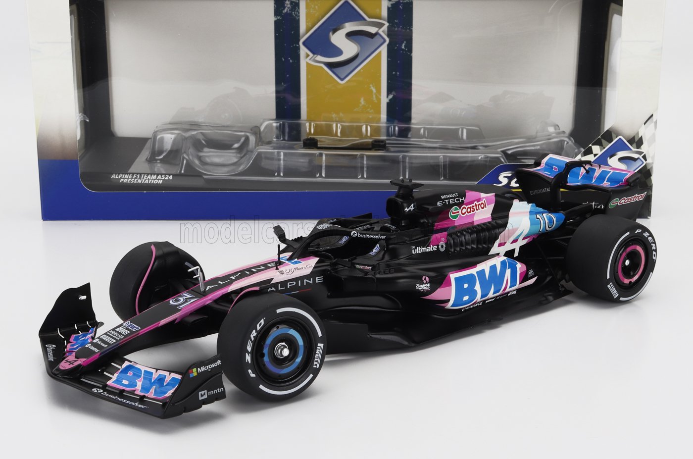 SOLIDO - 1/18 - ALPINE - F1 A524 TEAM BWT ALPINE N 10 PRESENTATION SEASON 2024 PIERRE GASLY - BLACK PINK BLUE