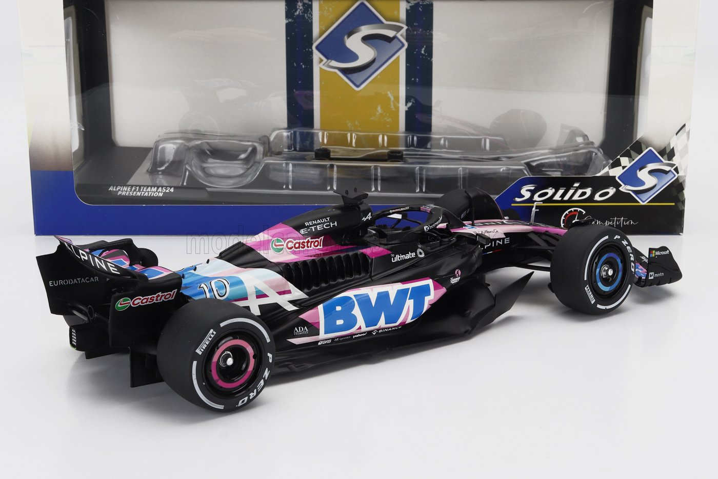 SOLIDO - 1/18 - ALPINE - F1 A524 TEAM BWT ALPINE N 10 PRESENTATION SEASON 2024 PIERRE GASLY - BLACK PINK BLUE