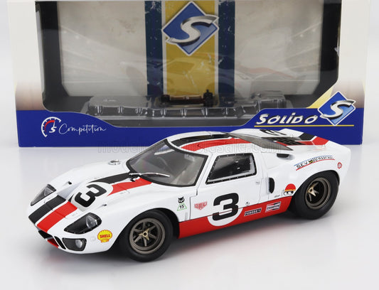 SOLIDO - 1/18 - FORD USA - GT40 MKI N 3 ERIC DEAN DESIGN 2015 - WHITE RED