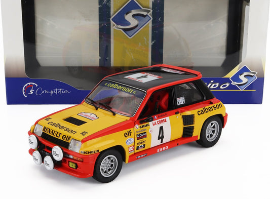 SOLIDO - 1/18 - RENAULT - R5 TURBO (night version) N 4 TOUR DE CORSE 1980 JEAN RAGNOTTI - JEAN MARC ANDRIE - YELLOW RED